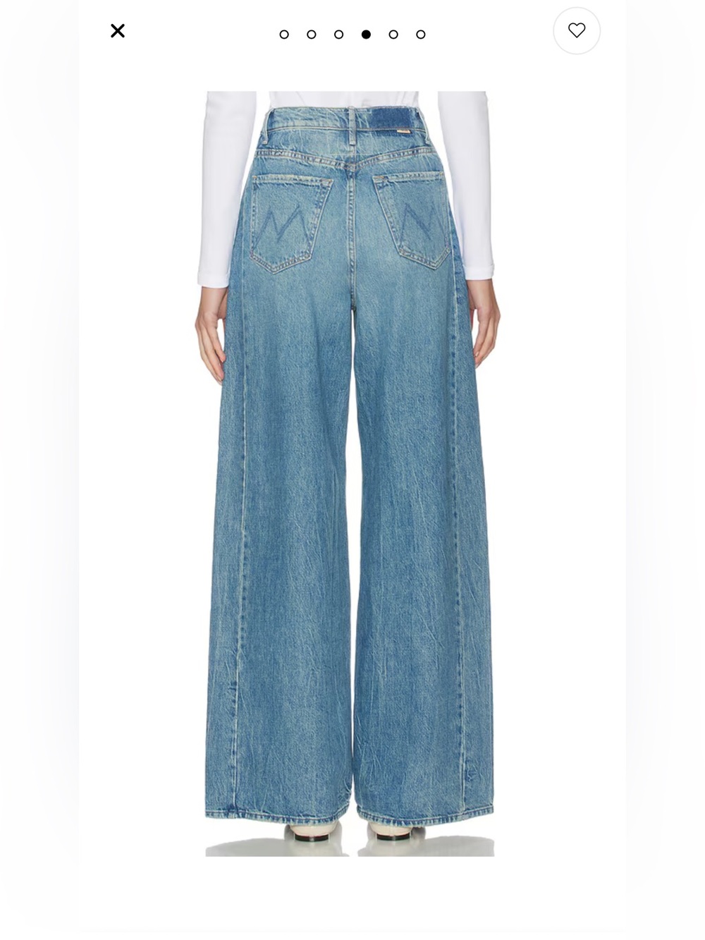 MOTHER Light Blue Wide Leg Flare Jeans - Picture 4 of 11